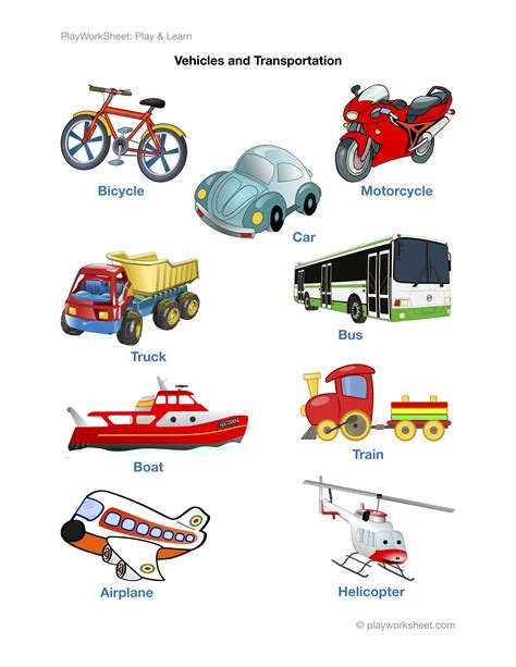 Car parts names of parts of a car with pictures english. Recognize transportation vehicles | Free Printable ...