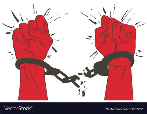 Handcuffs On The Hands Sketch Royalty Free Vector Image