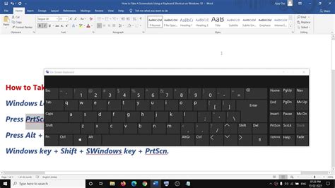 How To Take A Screenshots Using A Keyboard Shortcut On Windows Youtube