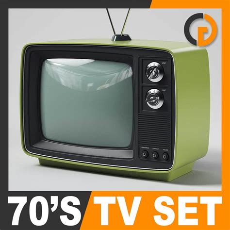 retro 70 s television set 3d model by cgshape