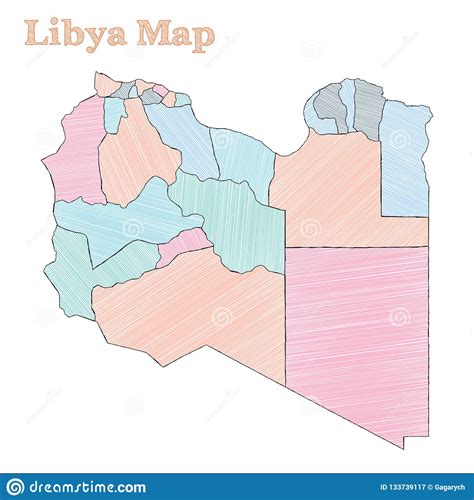 Libya Hand Drawn Map Stock Vector Illustration Of Modern 133739117