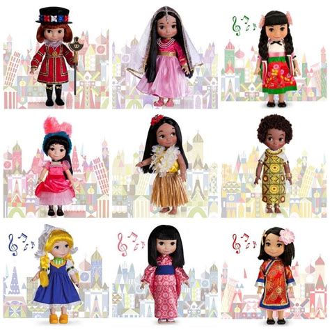 Its A Small World Animators Singing Dolls Complete Set Of 9 Bnib