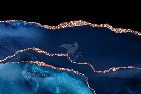 Watercolor background blue and gold. Navy and Rose Gold Agate Textures By Digital Curio ...
