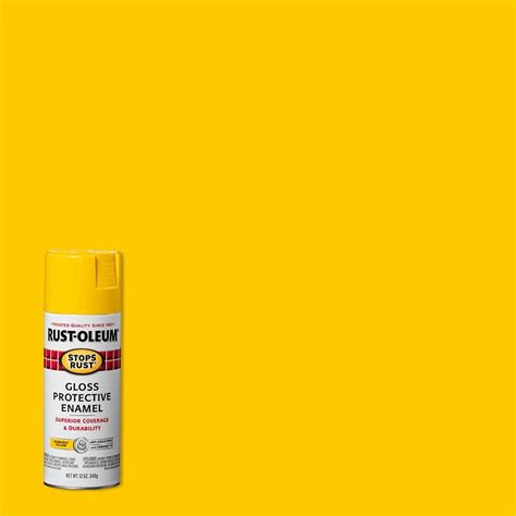 Rust Oleum Stops Rust 12 Oz Protective Enamel Gloss Sunburst Yellow