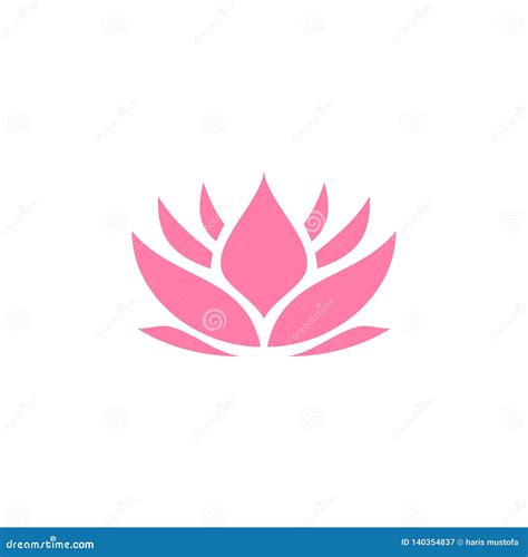 Pink Lotus Icon Design Template Vector Isolated Stock Illustration