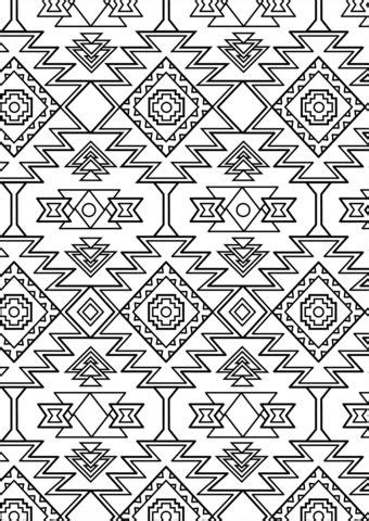 This is a printable pdf coloring page from to color featuring an all over tribal design. http://www.supercoloring.com/coloring-pages/aztec-pattern ...