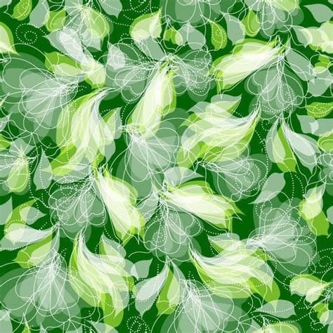 Creative Seamless Green Floral Pattern Vector Download