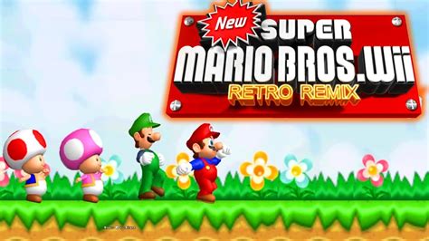 New Super Mario Bros Wii Retro Remix Full Game100 Walkthrough