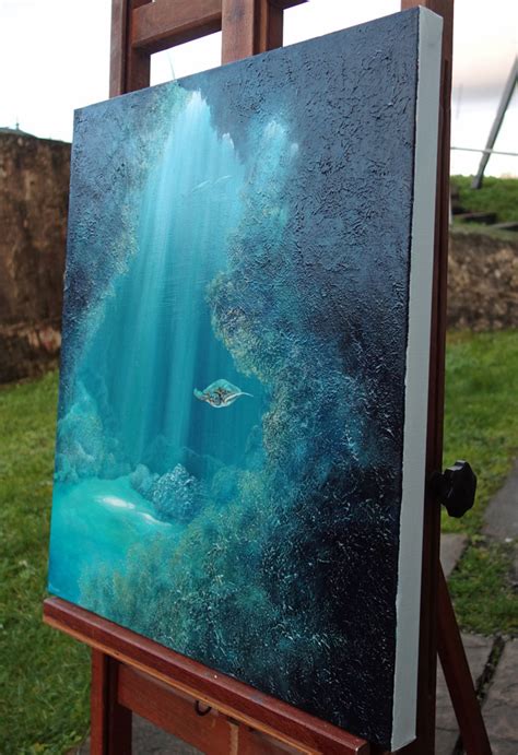 Underwater Cave Original Painting Sold Deep Impressions Underwater Art