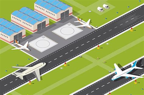 Airport Runway Custom Designed Illustrations ~ Creative Market