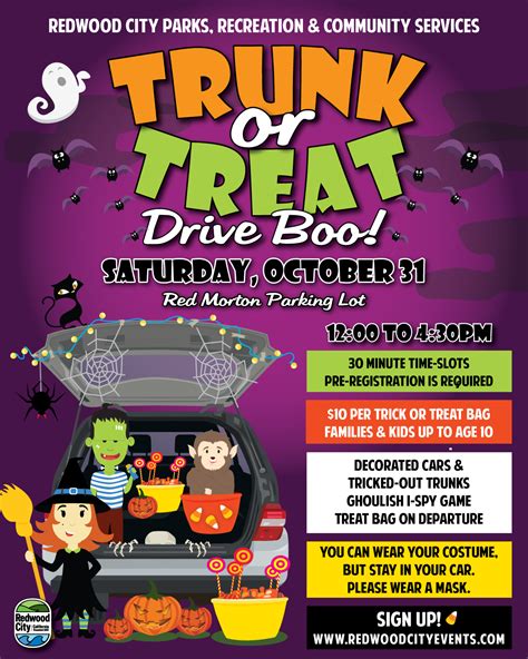 Trunk Or Treat Drive Boo City Of Redwood City