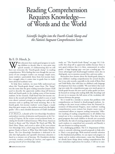 Reading Comprehension Requires Knowledge Of Words And The World