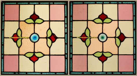 Ref Ed334 Edwardian Stained Glass Window Coloured Glass Windows