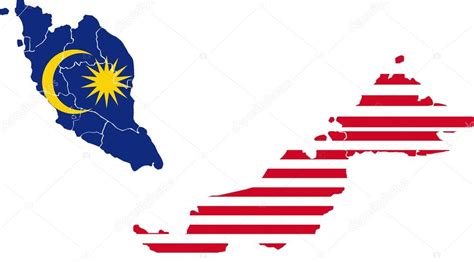 Map Of Malaysia In Malaysian Flag Colors — Stock Photo © Shahreen