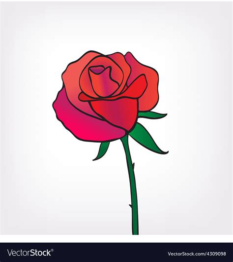Red Rose Icon Isolated Royalty Free Vector Image