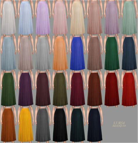 Sims4 Marigold Accordion Long Skirt Sims 4 Downloads