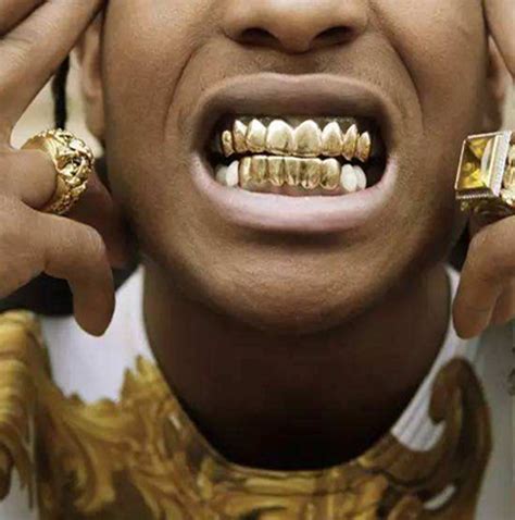 The gold finish on each set is created by applying many thick layers of genuine 24k gold on top of the jeweler's metal. Gold Grillz 24K Plated Teeth Mouth Grills Bling Hip Hop Gangsta Gangster - C&S
