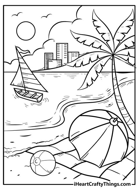Pdf Download And Print Arts Coloring Page Coloring Page For Adults Lady At The Seaside Coloring