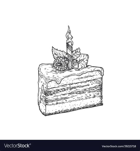 Birthday Cake Sweets Hand Drawn Doodle Royalty Free Vector