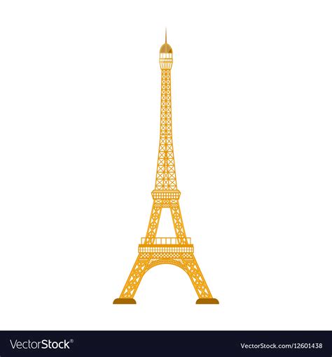 Eiffel Tower Icon In Cartoon Style Isolated On Vector Image