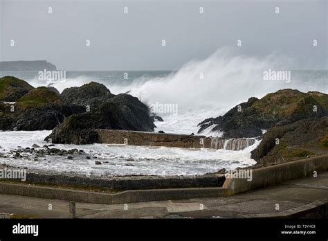 Stormy Seas At Ballintoy Harbour North Antrim Coast Northern Ireland