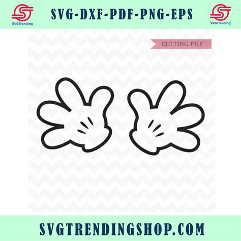 Mickey Mouse Hands Svg Minnie Mouse Hands Svg And Png Instant Download