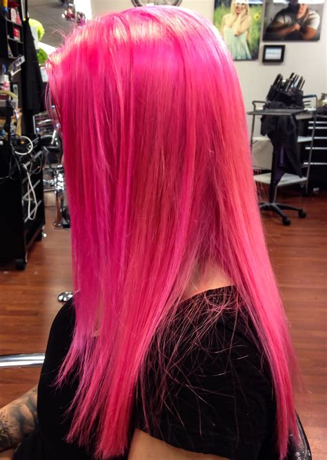 Neon Pink By Cassie Ways At Alter Ego Spalon Hair Styles Long Hair
