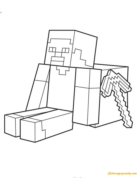 Download 83 Minecraft Steve Picture Coloring Pages Png Pdf File