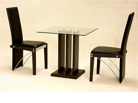 Small Clear Square Glass Dining Table And 2 Chairs Homegenies