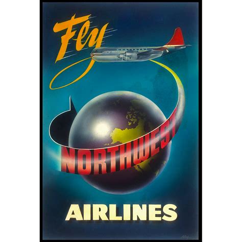 Original Artwork For 1950s Northwest Airlines Poster Painting