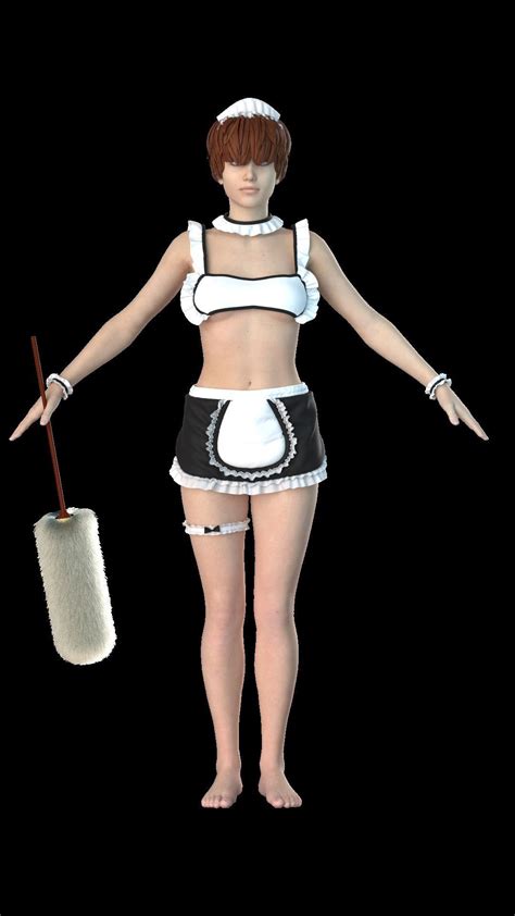 sexy maid outfit 3d model cgtrader