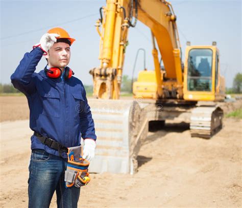 Man At Work In A Construction Site Stock Image Image Of Electrician