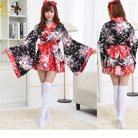 Buy Red Cherry Blossoms Kimono Dresses Halloween Heavy