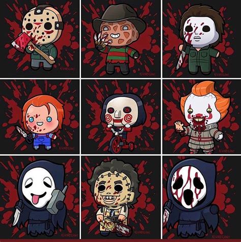 Chibi Horror Icons In 2022 Horror Cartoon Horror Icons Horror Movie Icons