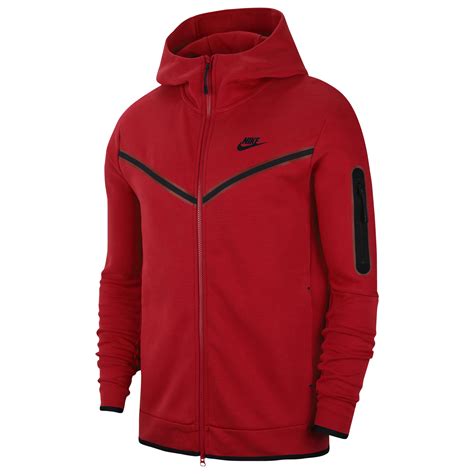 Nike Tech Fleece Full Zip Hoodie In University Redblack Red For Men