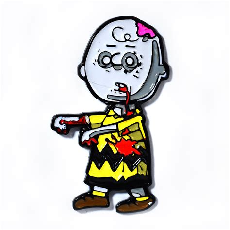 Zombie Charlie Brown Peanuts Gang Horror Style Pendant Lapel Hat Pin