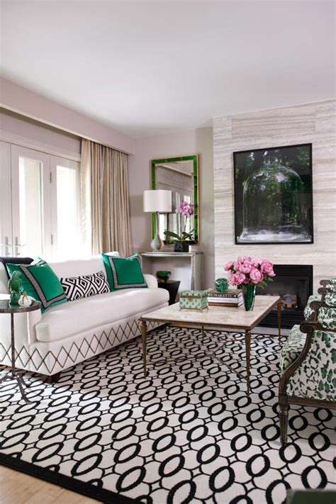 An urban living room design needs to bring the street vibes inside the house. Geometry with Green Accents - Interiors By Color