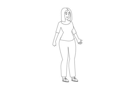 Girl Standing Coloring Page