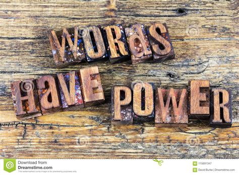 Words Have Power Letterpress Stock Image Image Of Motivation Message