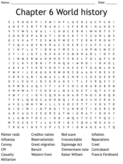 Chapter World History Word Search Wordmint