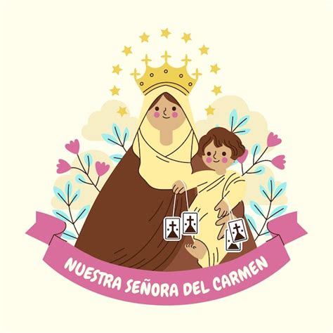 Virgen Del Carmen Illustration Kostenlose Vektor