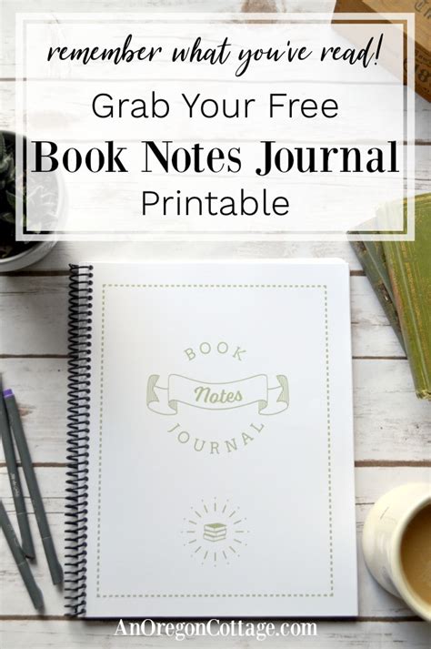 Free Book Notes Journal Printable An Oregon Cottage