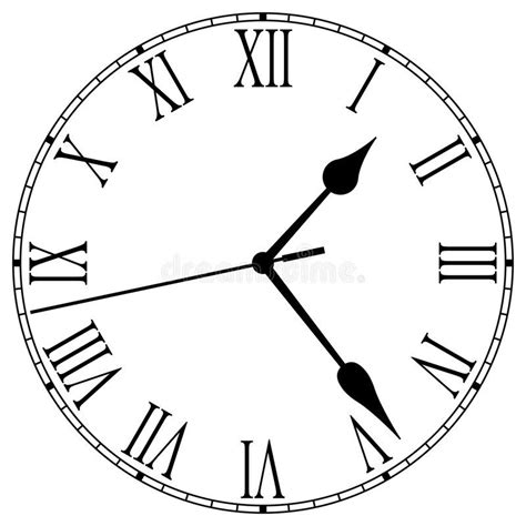 Clock Face With Roman Numerals And Clock Hands Aff Roman Face