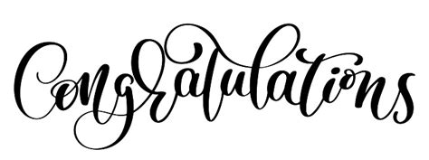 Congratulations Hand Lettering Calligraphic Greeting Inscription Vector