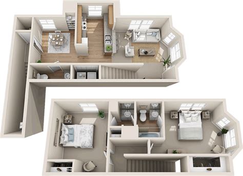 Two Bedroom Two And 12 Bath Townhome 1044 Sq Ft House Layout
