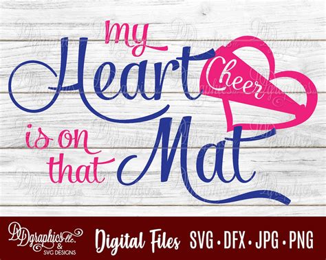 Heart Is On That Cheer Mat Svg Cheer Svg Svg File Etsy
