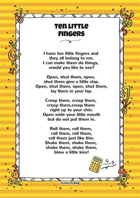 Ten Little Fingers Kids Counting Song Free Kids Videos And Lyrics