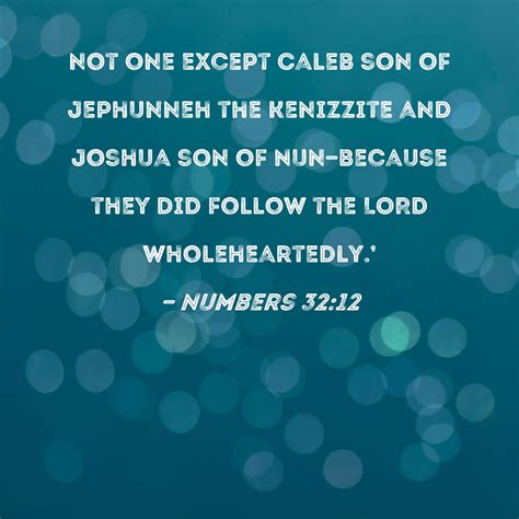 Numbers 3212 Not One Except Caleb Son Of Jephunneh The Kenizzite And
