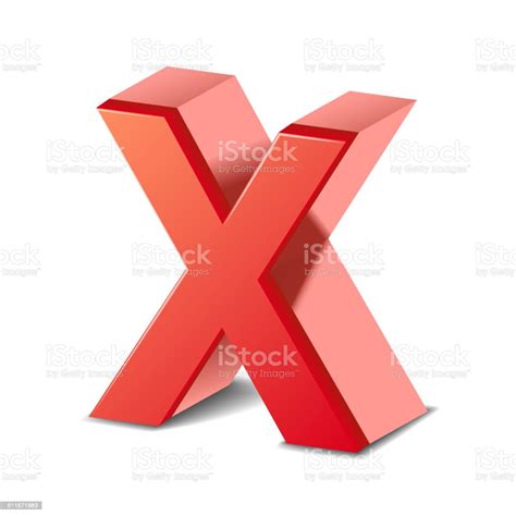 3d Red Letter X Stock Illustration Download Image Now Alphabet