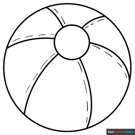 Beach Ball Coloring Page Easy Drawing Guides
